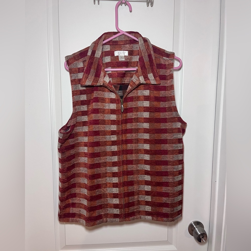 Christopher & Banks Gradient Plaid Vest